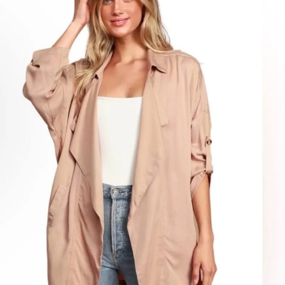 Lulus Lucky Break Blush Oversized Jacket